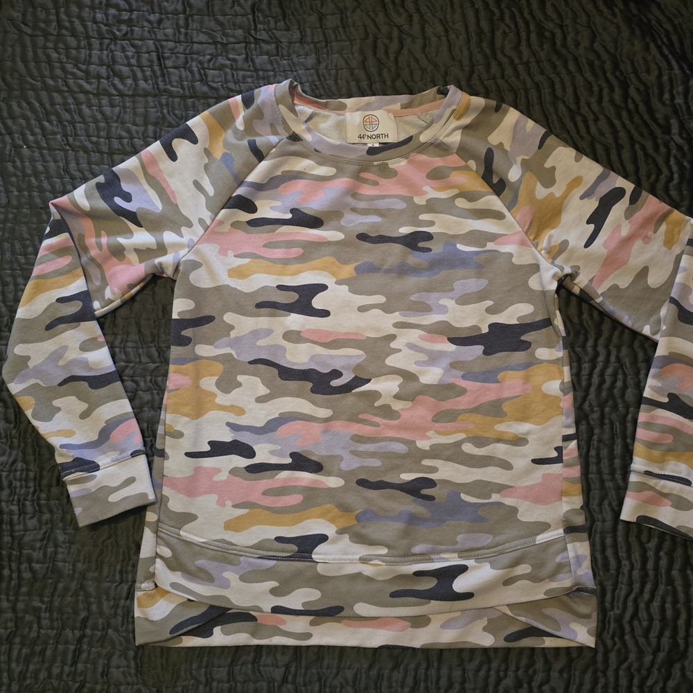 Pink Camo Print Sweatshirt S